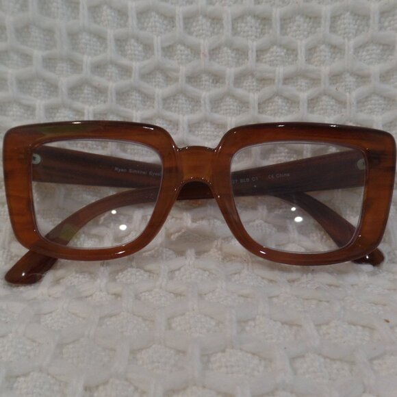 RYAN SIMKHAI Denver Blue Light Blocking Brown Frame Reading Glasses 1.75 - Picture 2 of 5